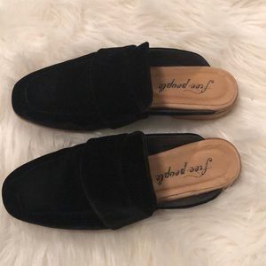 Free People black velvet slides